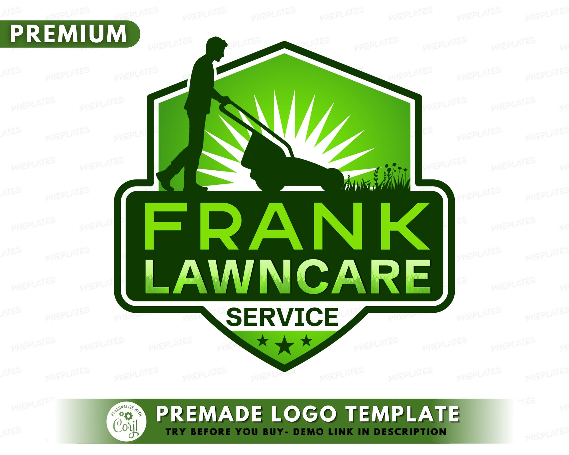 Lawn Service Logo, DIY Logo Design Template, Landscaping Logo, Lawn Mowing Logo, Gardener Logo, Lawn Maintenance Logo, Grass Logo, Tree logo
