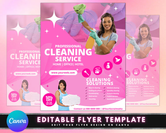 Cleaning Service Flyer, DIY Flyer Template Design, Housekeeping Flyer, Cleaning Business Flyer, Home Cleaning Flyer, Premade Business Flyer