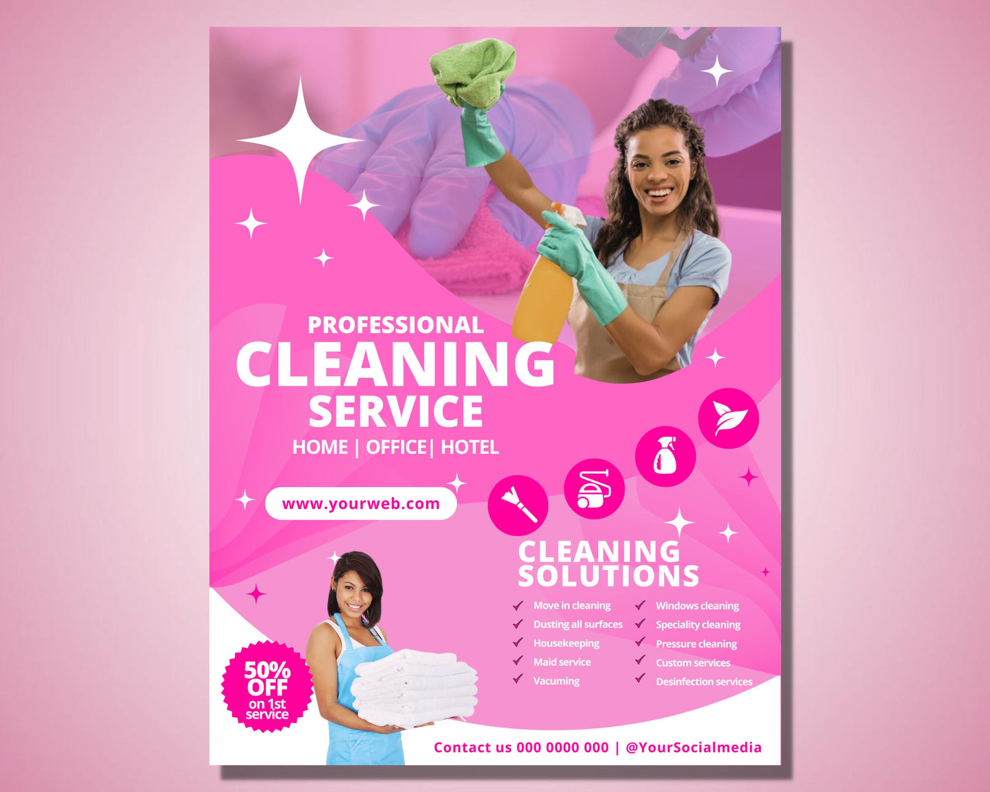 cleaning service flyer, diy flyer template design, housekeeping flyer, cleaning business flyer, home cleaning flyer, premade business flyer