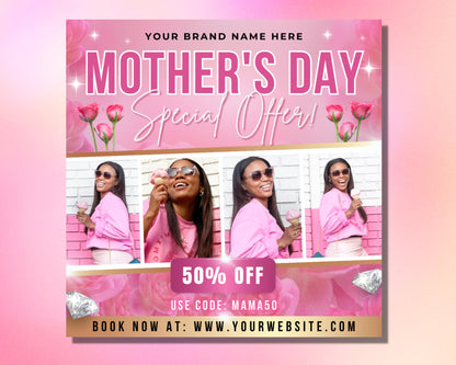 Mother's Day Booking Flyer, DIY Flyer Template Design, Book Now Flyer, May Appointment Flyer, Hair and Lash Flyer, Social Media Beauty Flyer