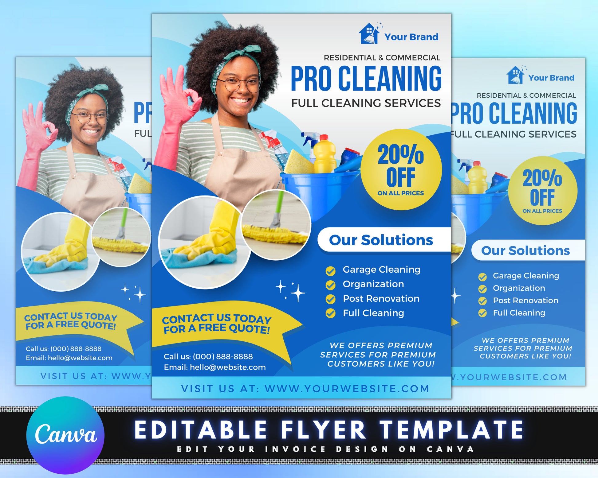 Cleaning Service Flyer, DIY Flyer Template Design, Housekeeping Company Flyer, Home Office Cleaning Business Flyer, Premade Instagram Flyer