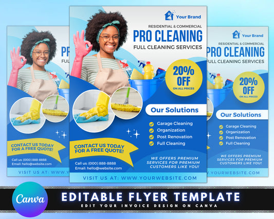 Cleaning Service Flyer, DIY Flyer Template Design, Housekeeping Company Flyer, Home Office Cleaning Business Flyer, Premade Instagram Flyer