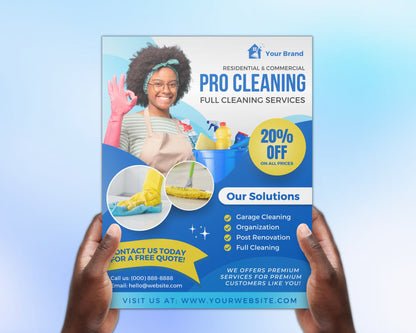 Cleaning Service Flyer, DIY Flyer Template Design, Housekeeping Company Flyer, Home Office Cleaning Business Flyer, Premade Instagram Flyer
