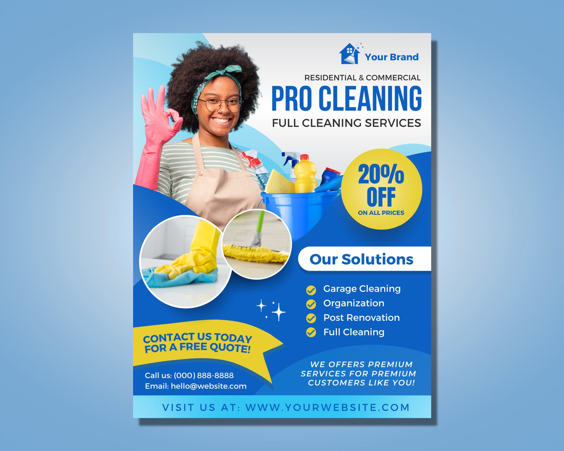 Cleaning Service Flyer, DIY Flyer Template Design, Housekeeping Company Flyer, Home Office Cleaning Business Flyer, Premade Instagram Flyer