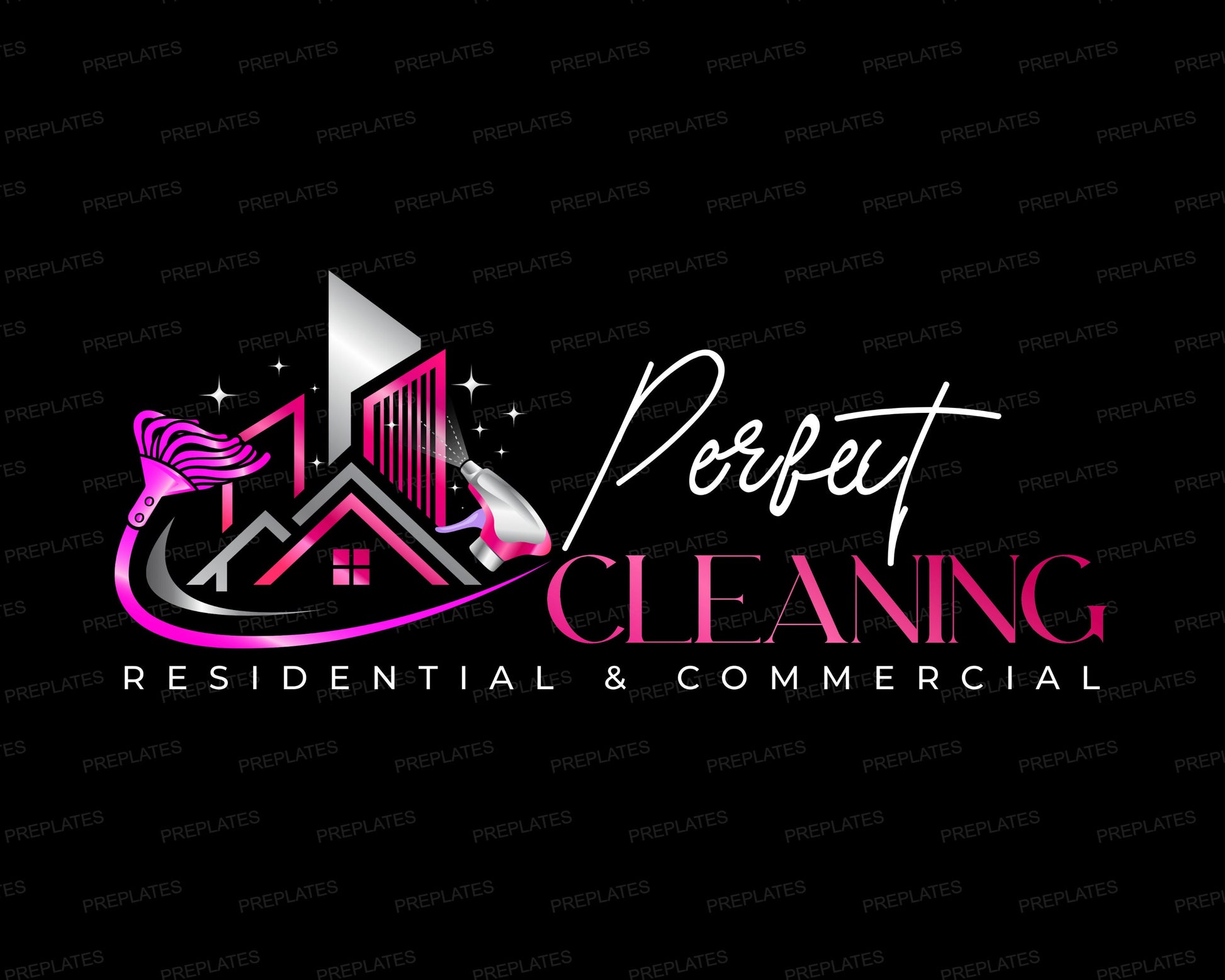 Cleaning Services Logo, DIY Logo Design Template, Housekeeping Logo, Professional Cleaning Business Logo, Premade Home Office Cleaners Logo
