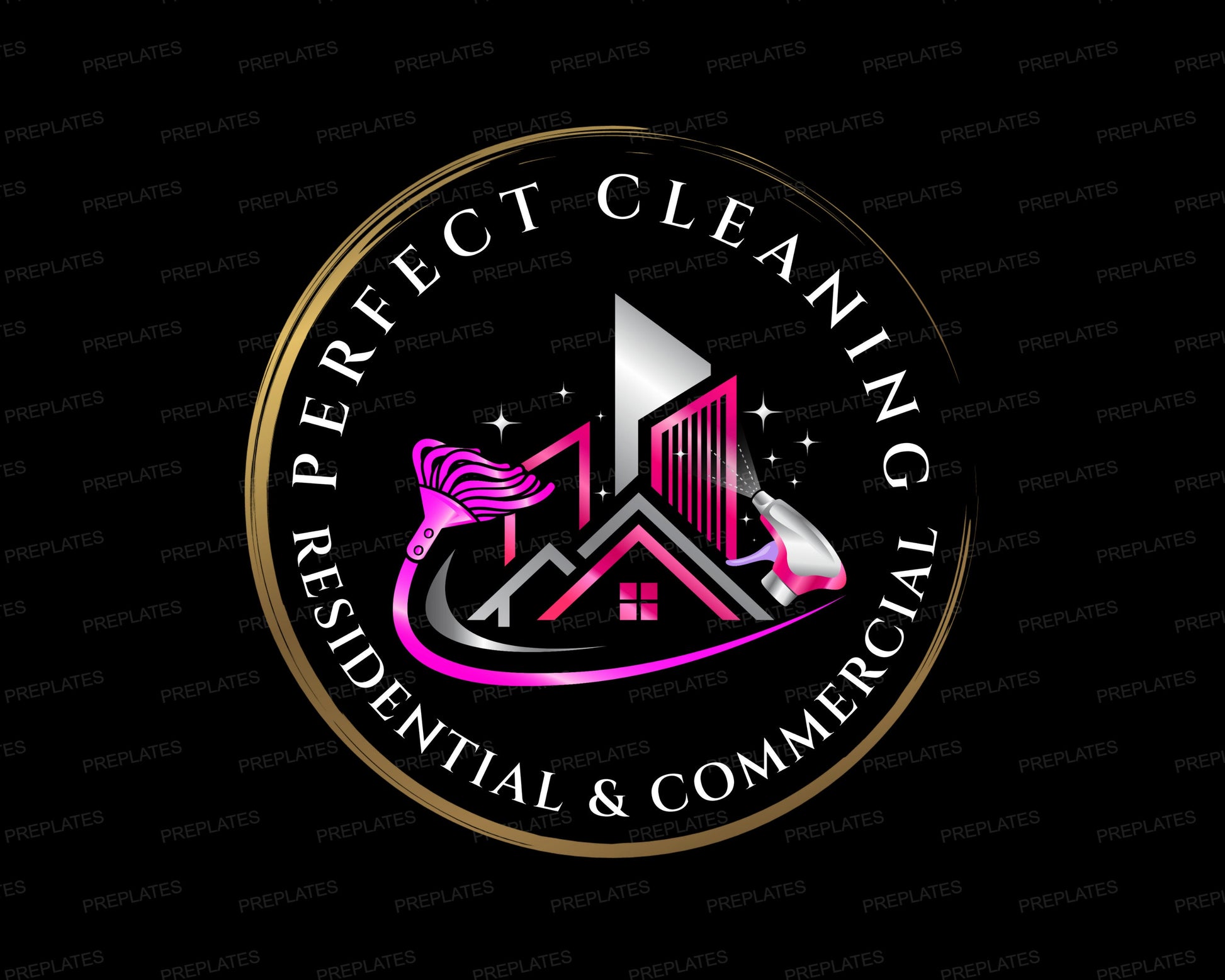 Cleaning Services Logo, DIY Logo Design Template, Housekeeping Logo, Professional Cleaning Business Logo, Premade Home Office Cleaners Logo