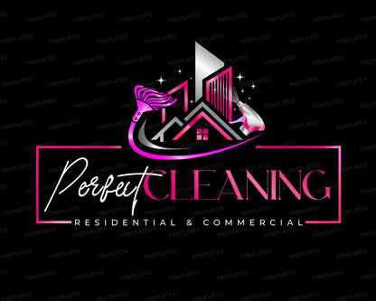 Cleaning Services Logo, DIY Logo Design Template, Housekeeping Logo, Professional Cleaning Business Logo, Premade Home Office Cleaners Logo