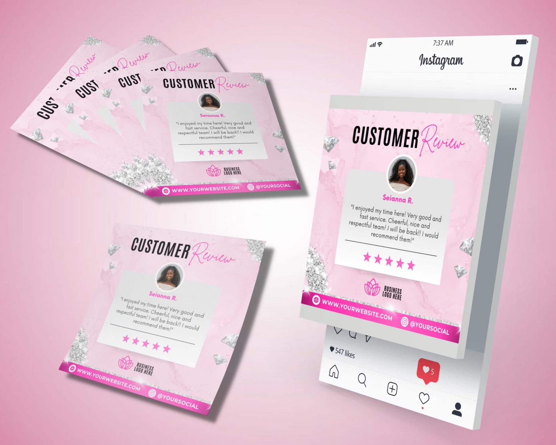 Customer Review Flyer, DIY Flyer Template Design, Customer Feedback Flyer, Client Review Flyer, Client Testimonial Flyer, Premade Flyers