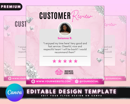 Customer Review Flyer, DIY Flyer Template Design, Customer Feedback Flyer, Client Review Flyer, Client Testimonial Flyer, Premade Flyers