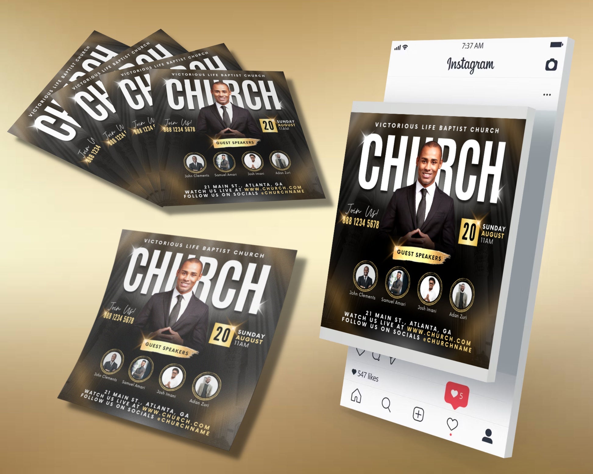Church Flyer, DIY Flyer Template Design, Worship Church Flyer, Prayer Conference Flyer, Church Service Flyer, Premade Religious Invite Flyer