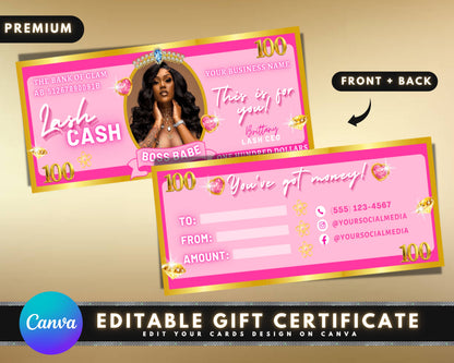 Gift Certificate Cards, DIY Marketing Cards Template Design, Gift Voucher Cards, Money Gift Coupon Card, Premade Printable Store Credit Card