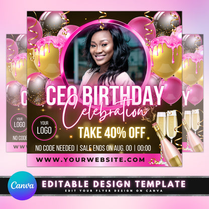 CEO birthday flyer CEO birthday invitation CEO birthday party
