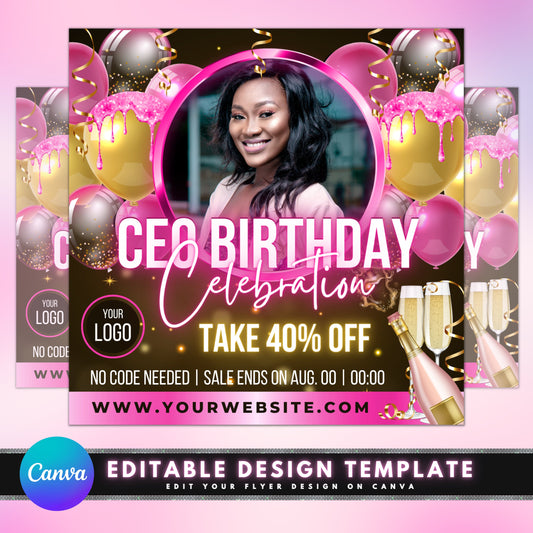 CEO birthday flyer CEO birthday invitation CEO birthday party