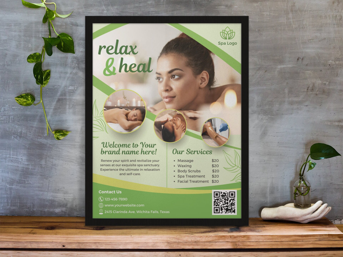 body treatment, esthetician flyer