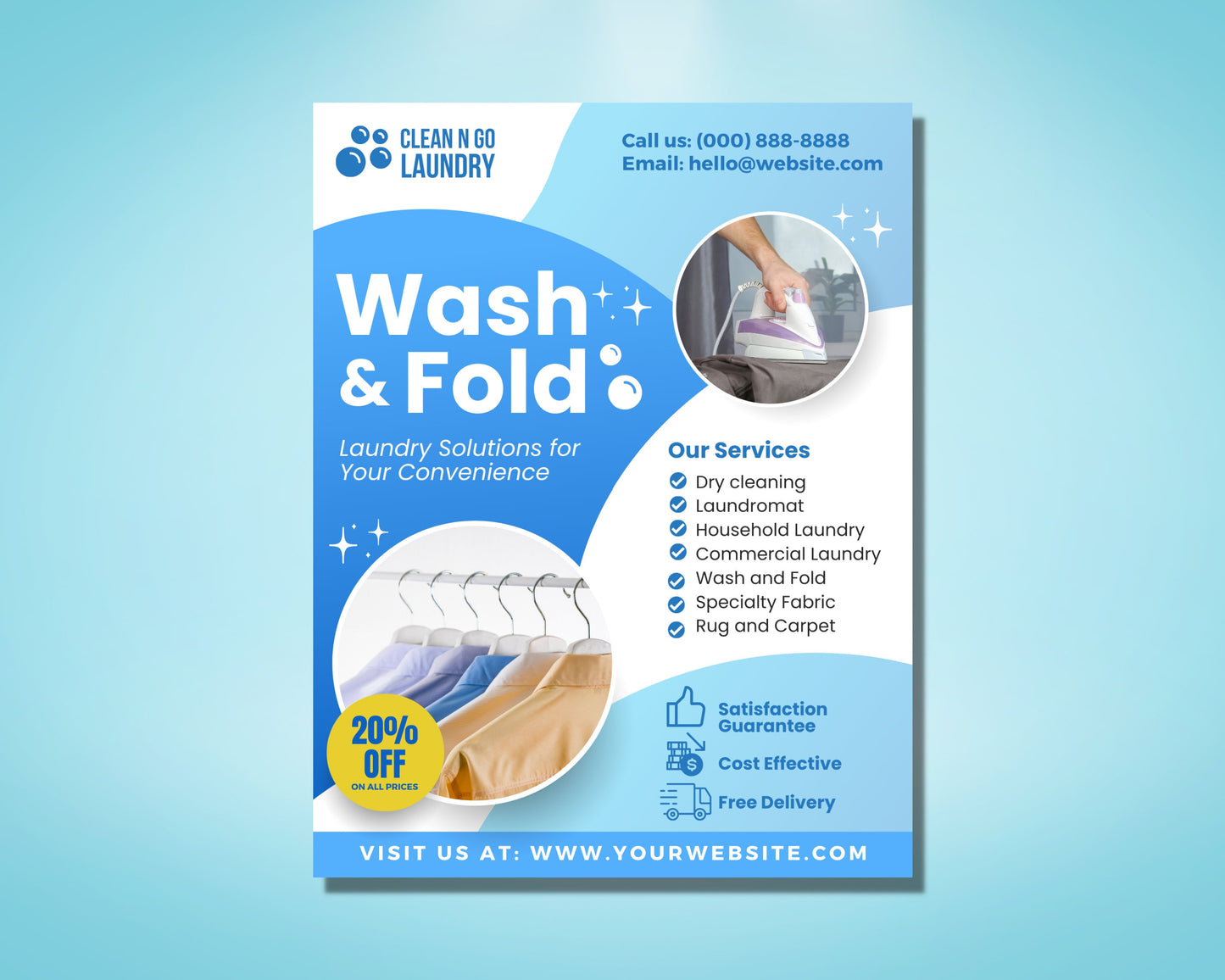 laundry service dry cleaning wash and fold ironing pickup and delivery same-day service