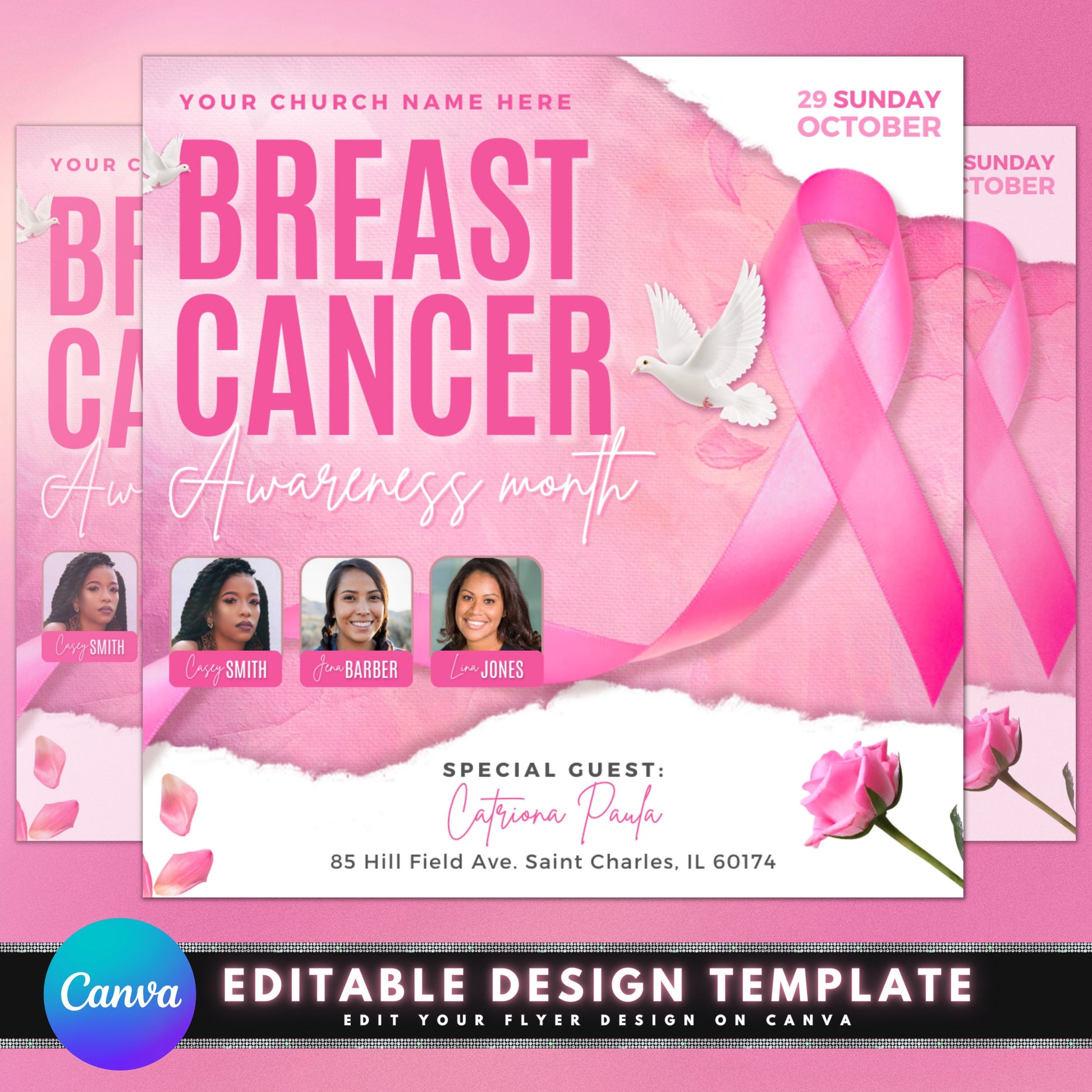 Breast cancer Awareness Early detection Prevention Treatment Support Hope Courage Strength Fight Survive