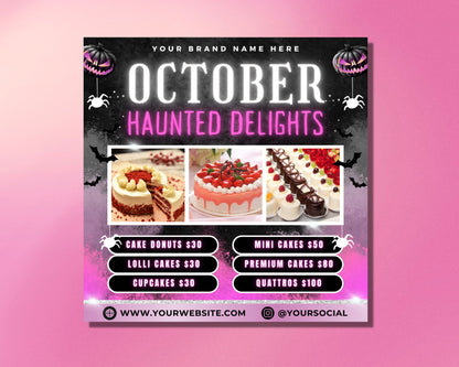 Halloween Bakery Sweet Treats Desserts Spooky Scary Festive Delicious Fresh Baked goods Pies Cakes Cookies Cupcakes