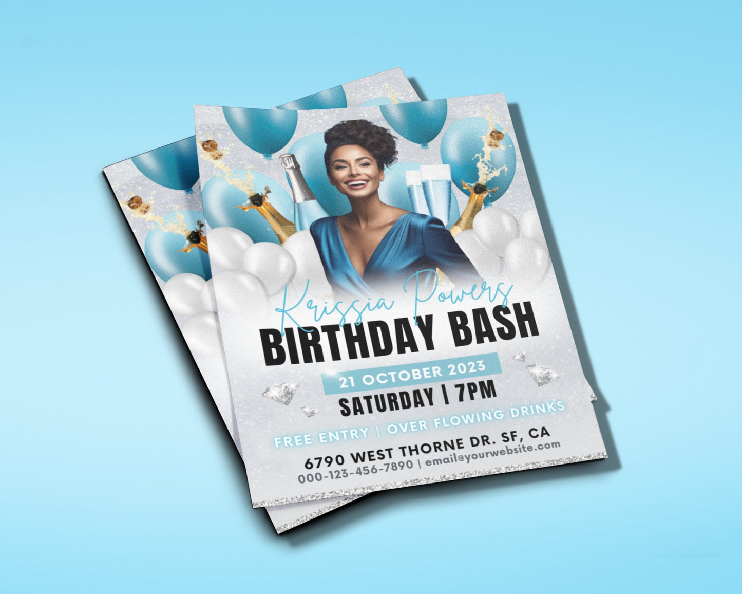 birthday bash party club party nightclub nightlife music free drinks celebration special occasion vip event flyer
