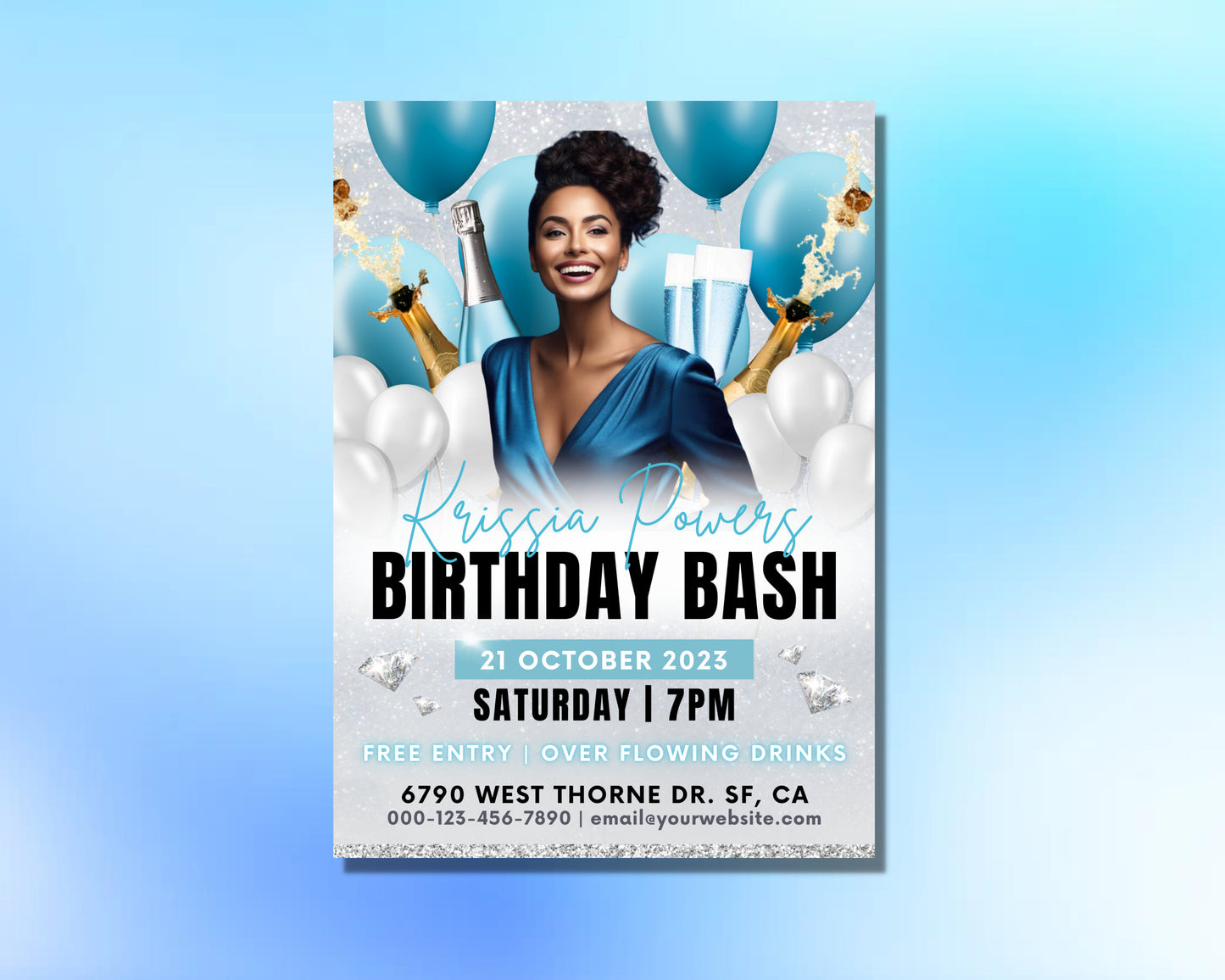 birthday bash party club party nightclub nightlife music free drinks celebration special occasion vip event flyer