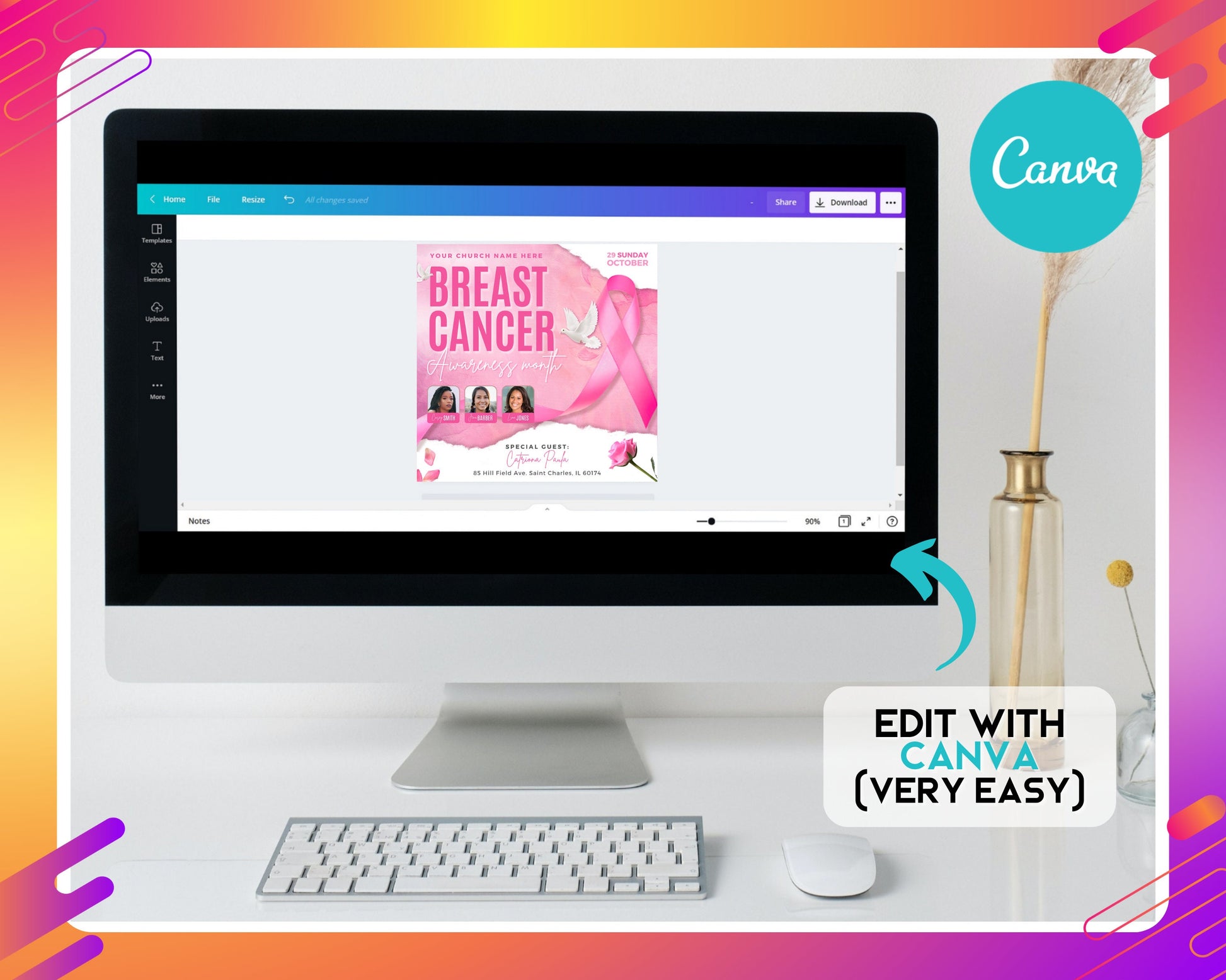 Breast cancer Awareness Early detection Prevention Treatment Support Hope Courage Strength Fight Survive