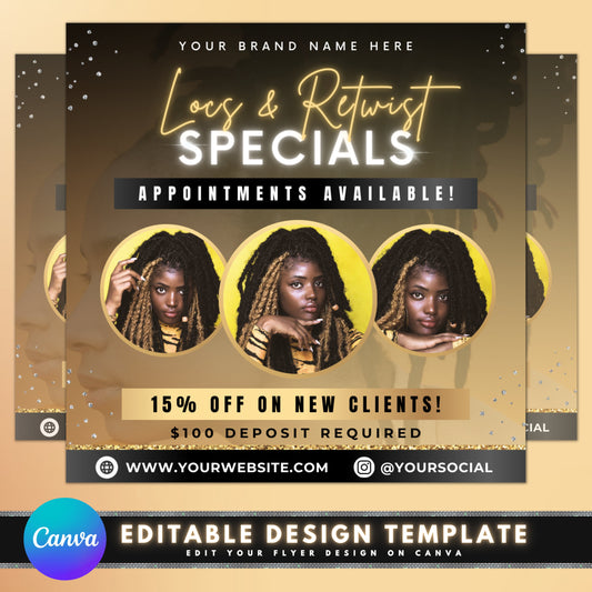 Locs Retwist Natural hair Afro hair Healthy hair Salon Stylist Hair care Hair treatment Special offer Limited time Discount