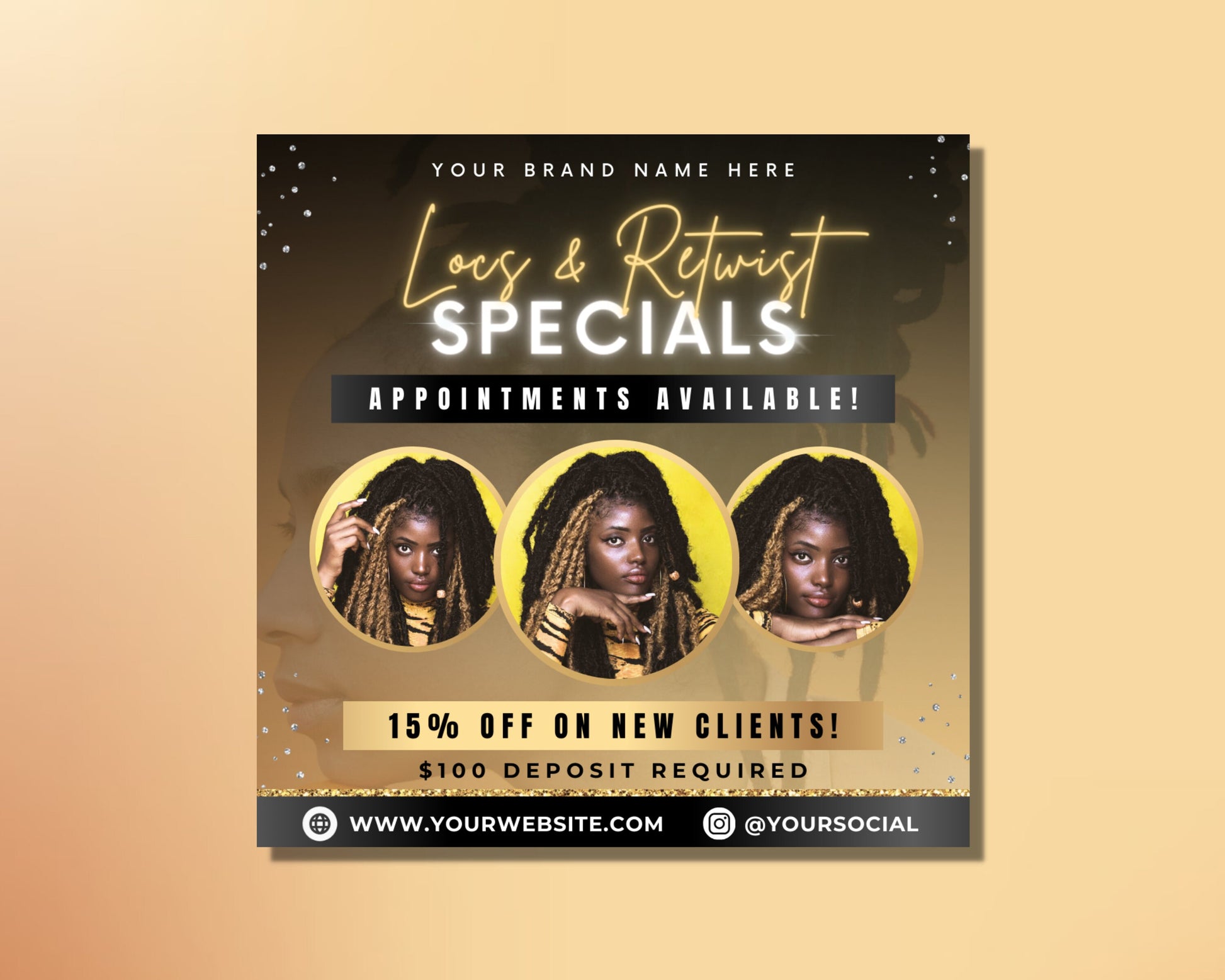 Locs Retwist Natural hair Afro hair Healthy hair Salon Stylist Hair care Hair treatment Special offer Limited time Discount