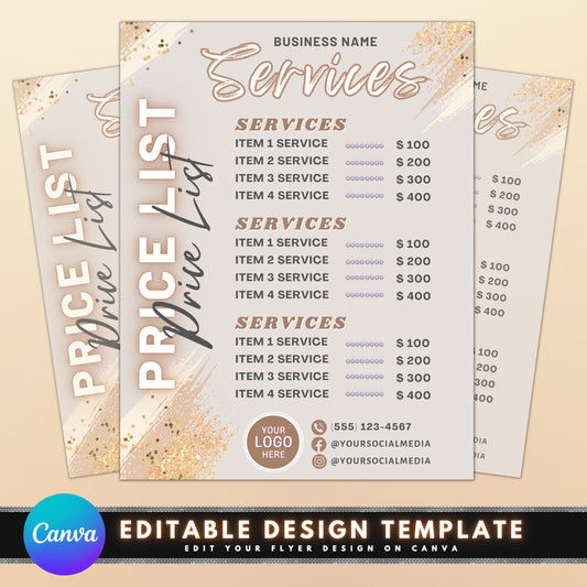 Pricelist Template Pricing Products Services Rates Fees Menu Catalog Order form Quote Estimate Budget Cost Value Affordable