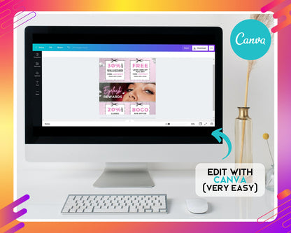 Eyelash Coupon Flyer, DIY Flyer Template Design, Lash Deals Flyer, Promotional Flyer, Beauty Coupon Flyer, Premade Lashes Discount Flyer