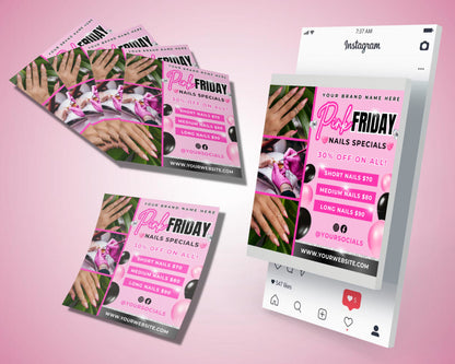 Pink Friday Nails Manicures Pedicures Nail art Gel nails Acrylic nails Special offers Discounts Promotions
