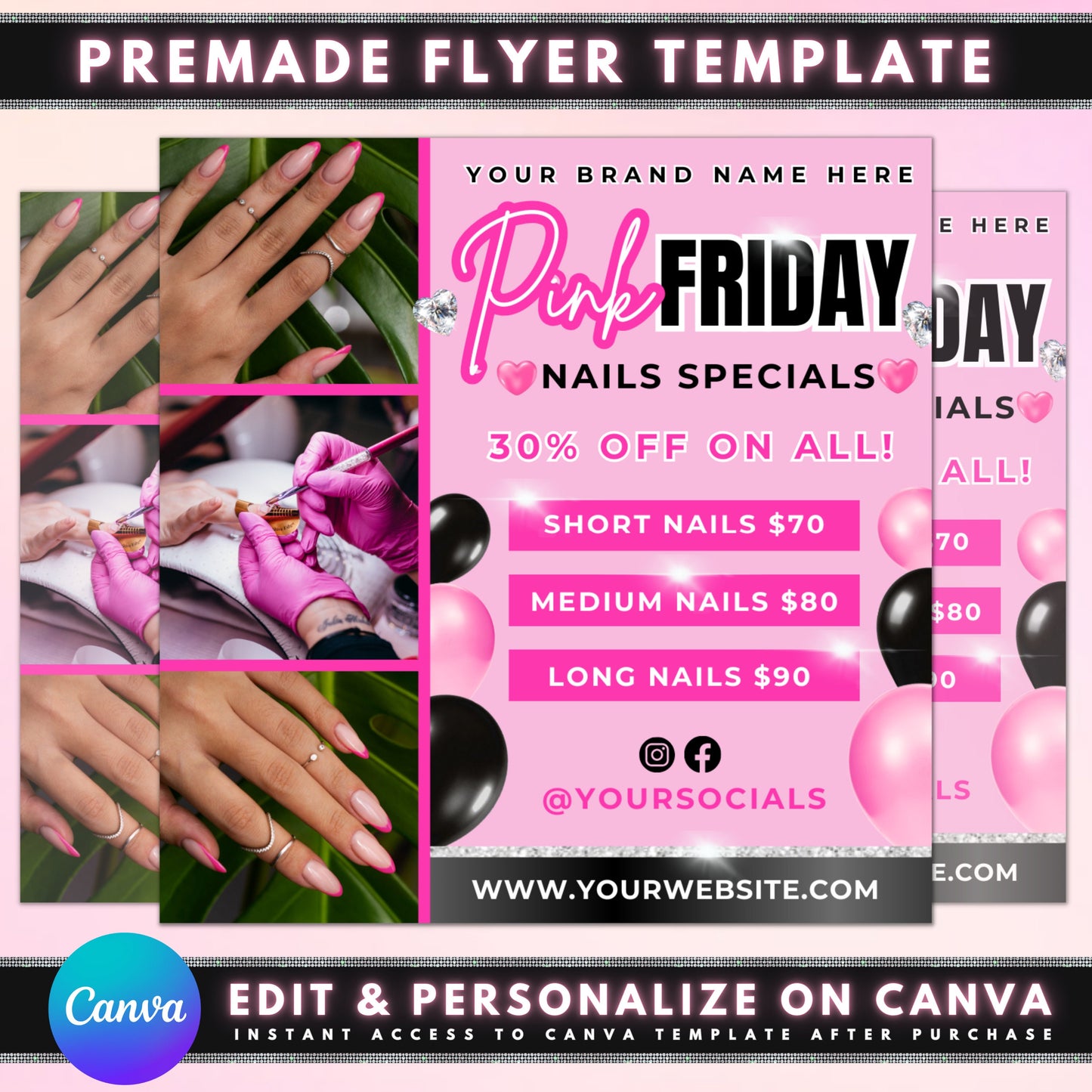 pink friday nails manicures pedicures nail art gel nails acrylic nails special offers discounts promotions