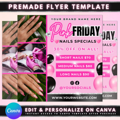 Pink Friday Nails Manicures Pedicures Nail art Gel nails Acrylic nails Special offers Discounts Promotions