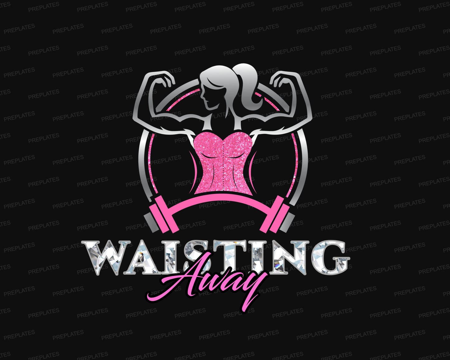 waist trainer logo body sculpting logo weight loss logo fitness logo shapewear logo curves hourglass figure snatched waist sand clock figure corset cincher girdle