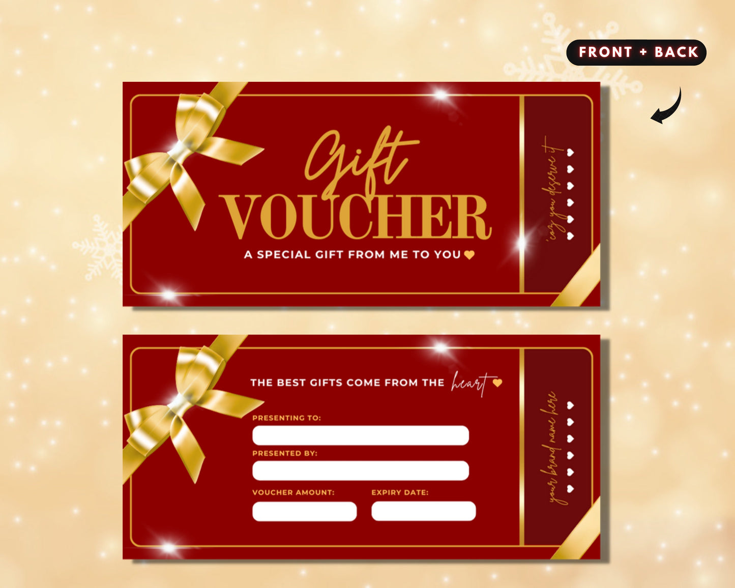 gift voucher gift certificate present coupon voucher redemption code discount offer special promotion gift idea gift for any occasion printable editable customizable