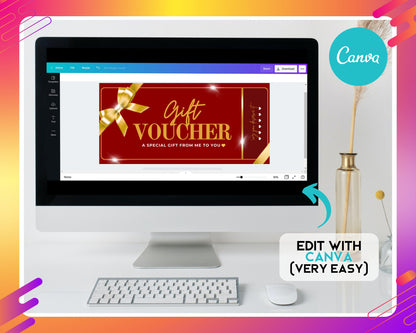Gift voucher Gift certificate Present Coupon Voucher Redemption code Discount Offer Special promotion Gift idea Gift for any occasion Printable Editable Customizable