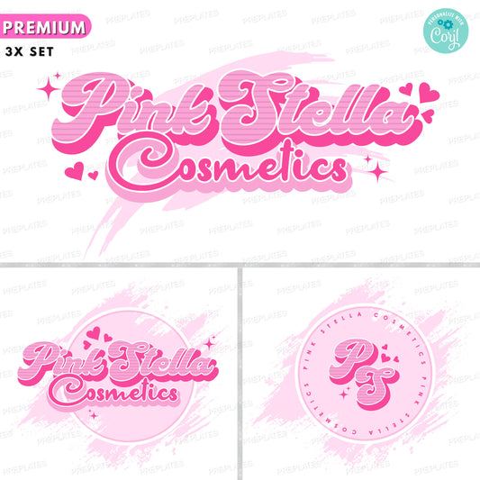 Cosmetics Logo Makeup Skincare Haircare Beauty products Lotions Creams Gels Serums Powders Liquids Mascaras Lipsticks Eyeshadows Foundations Concealers Cursive fonts Brushes Feminine Modern Trendy