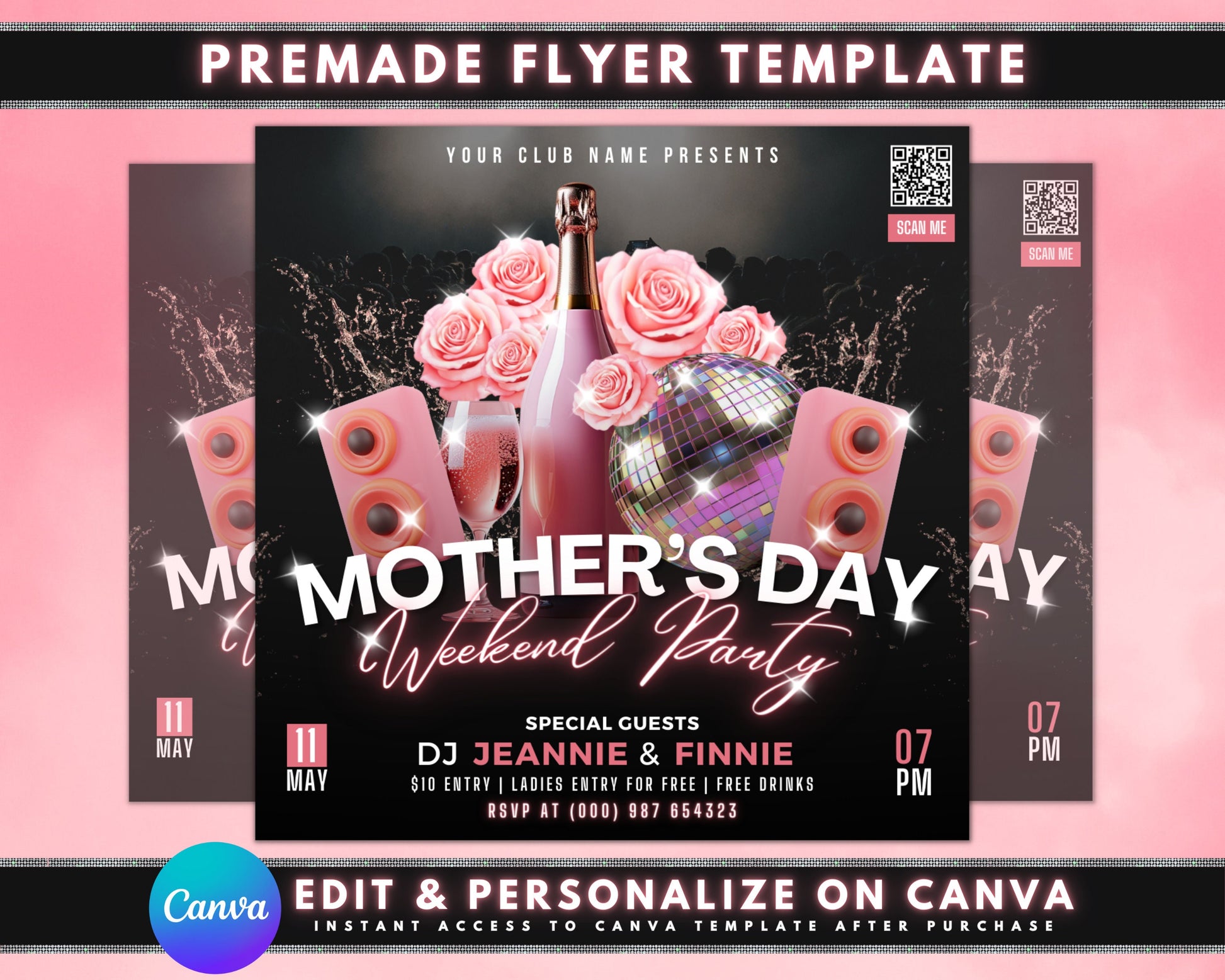 Mothers Day Nightclub DJ Party Dance Celebrate Mom&#39;s Night Out Celebrate Mom Free Drinks Special DJ Sets Live Music Drink Specials VIP Packages Ladies Night Party Favors Giveaways Brunch Flowers Confetti Balloons Champagne Weekend Party