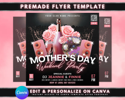 Mothers Day Nightclub DJ Party Dance Celebrate Mom&#39;s Night Out Celebrate Mom Free Drinks Special DJ Sets Live Music Drink Specials VIP Packages Ladies Night Party Favors Giveaways Brunch Flowers Confetti Balloons Champagne Weekend Party