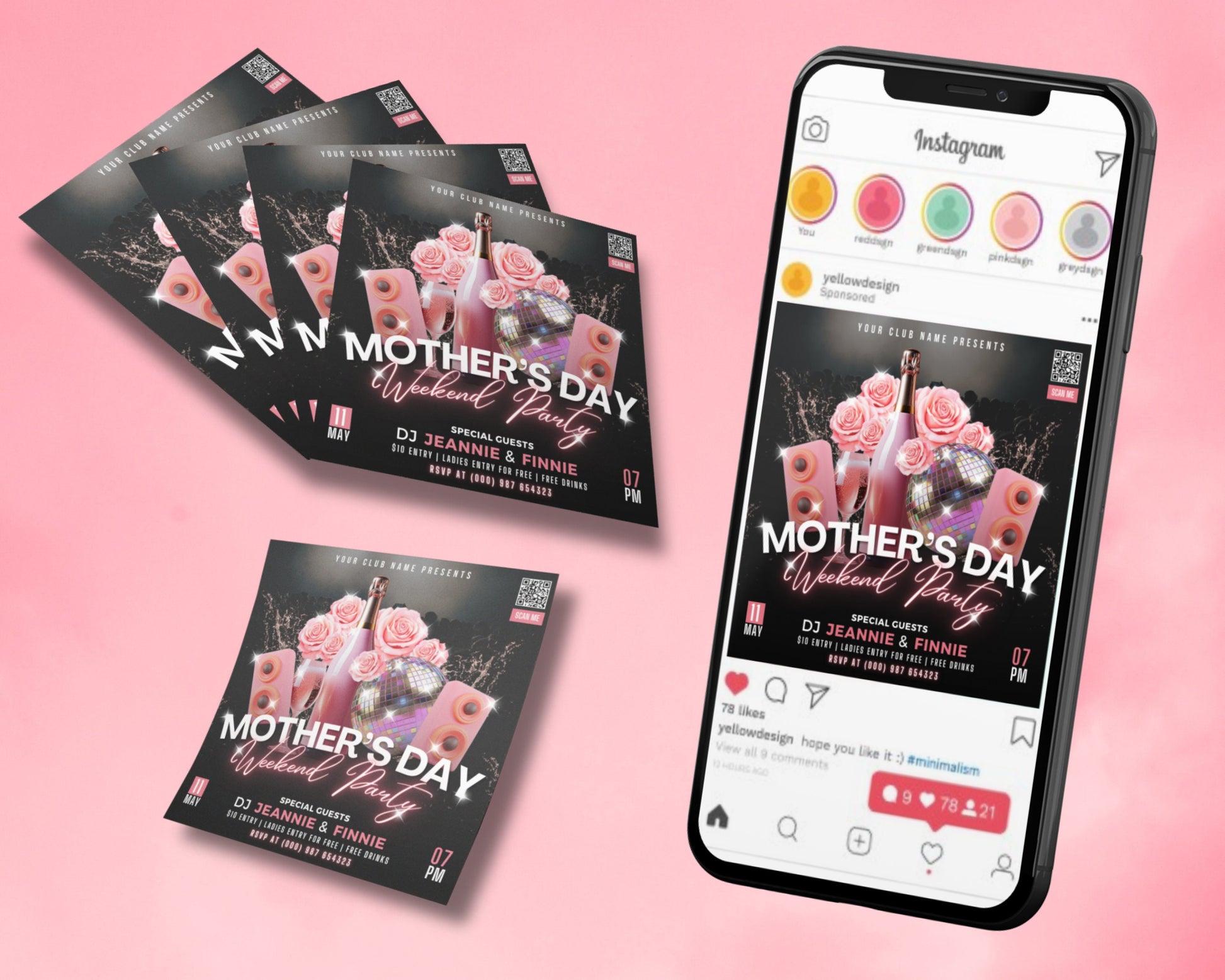 Mothers Day Nightclub DJ Party Dance Celebrate Mom&#39;s Night Out Celebrate Mom Free Drinks Special DJ Sets Live Music Drink Specials VIP Packages Ladies Night Party Favors Giveaways Brunch Flowers Confetti Balloons Champagne Weekend Party