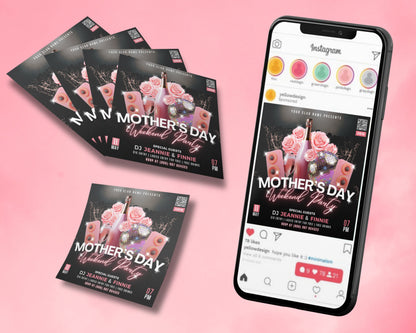 Mothers Day Nightclub DJ Party Dance Celebrate Mom&#39;s Night Out Celebrate Mom Free Drinks Special DJ Sets Live Music Drink Specials VIP Packages Ladies Night Party Favors Giveaways Brunch Flowers Confetti Balloons Champagne Weekend Party
