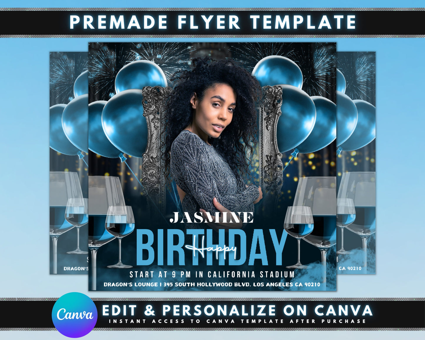 birthday bash invitation flyer lets celebrate youre invited to a birthday party get ready to party colorful fun themed confetti balloons cake date time location rsvp information dress code girls night out dance party fun & games food & drinks