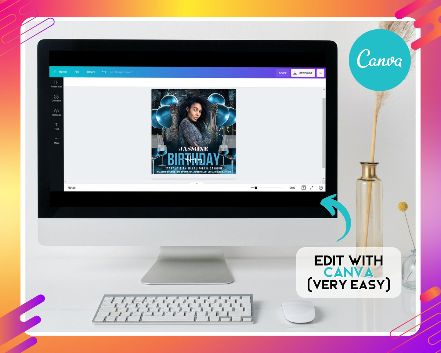birthday bash lets celebrate youre invited to a birthday party get ready to party colorful fun themed confetti balloons cake date time location rsvp information dress code girls night out dance party fun & games food & drinks