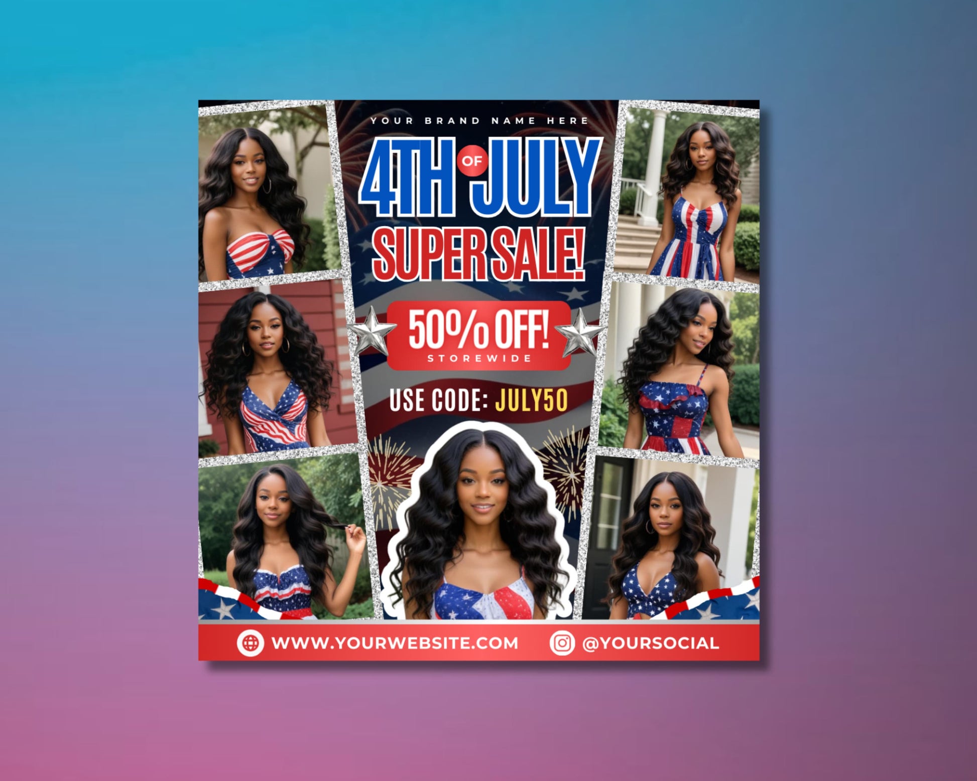 4th of July Sale Independence Day Sale Summer Sale Patriotic Sale Holiday Sale Discounts Savings Deals Summer Savings Hot Deals Save Big Dont Miss Out Limited Time Offer Celebrate with Savings Red White and Blue Fireworks Stars & Stripes Celebration