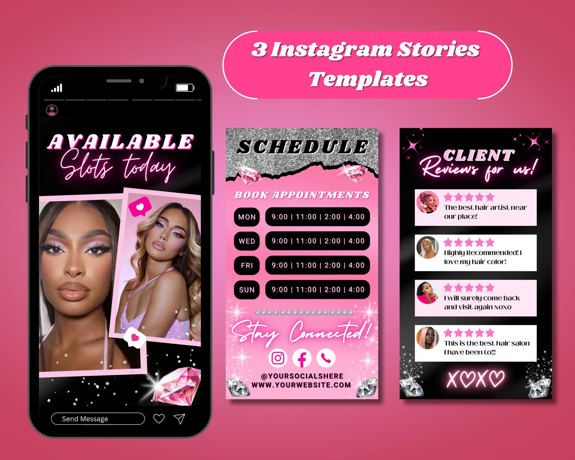 Instagram Stories template Booking template Appointment booking Online booking Reservation template Social media booking Mobile booking Quick booking Easy booking Customizable template Appointment scheduler template Reservation form template