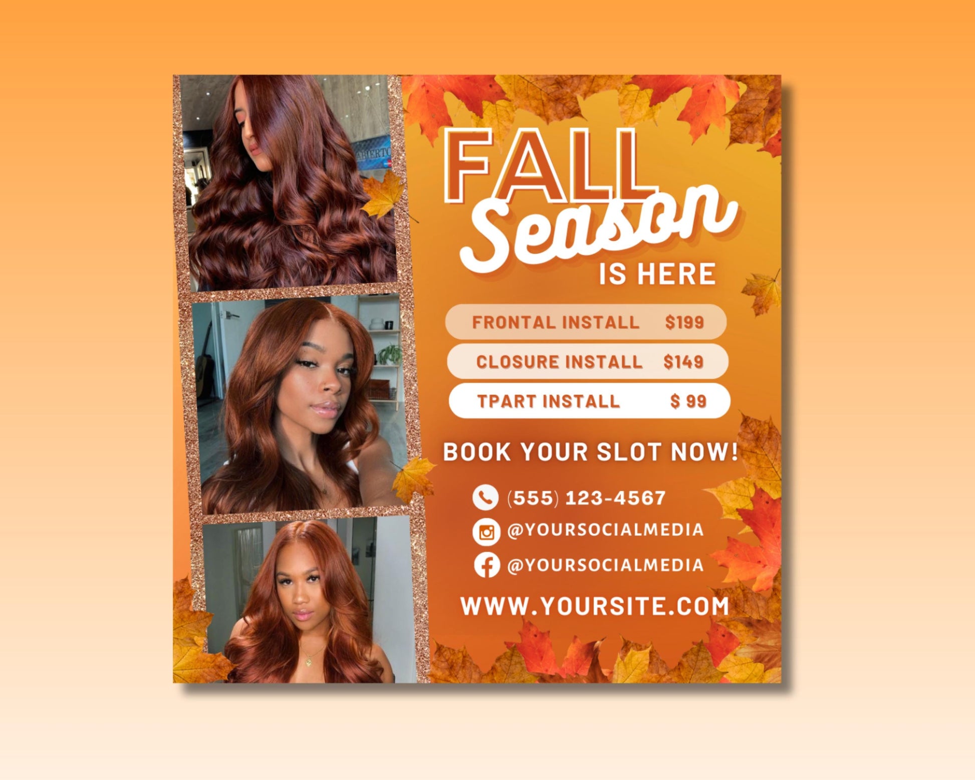 Book now Reserve your spot Early bird discounts Limited availability Seasonal packages Fall promotions Autumn Fall foliage Crisp air Warm colors Cozy atmosphere Seasonal specials Limited-time offers Fall weddings Autumn getaways Fall foliage tours