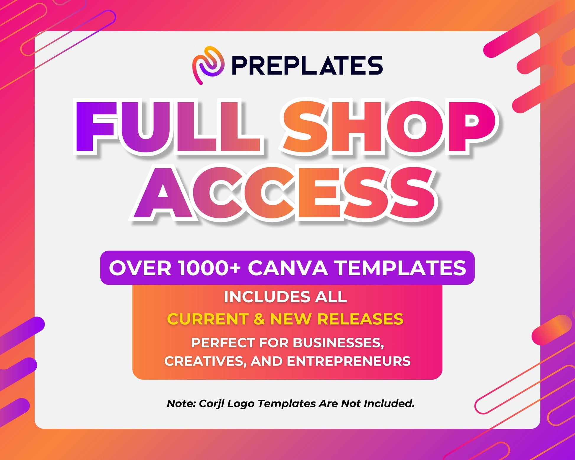 Full Shop Access - 1000+ Canva Templates + New Releases | Standard & Premium Access | Editable Designs for Business, Social Media and More