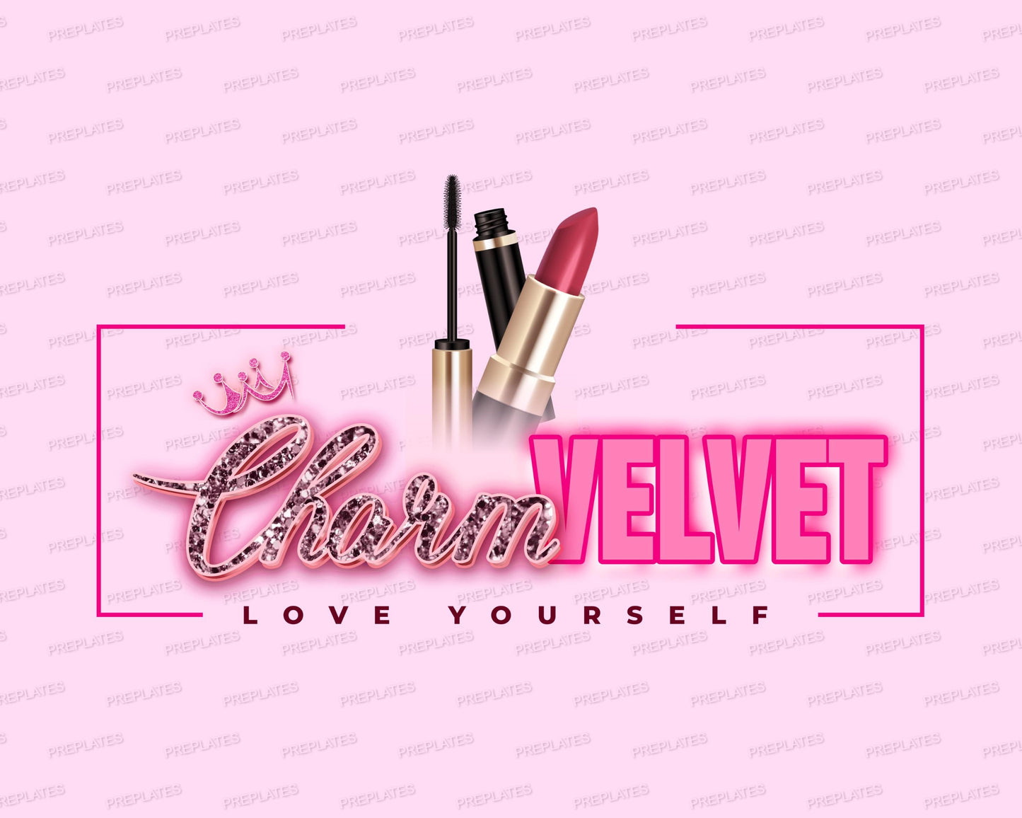 beauty
feminine
chic
glow
wellness
skincare
cosmetics
sophisticated
pink aesthetic
crown logo
glamorous glitter
feminine typography
bold and elegant text
love yourself slogan
beauty brand design
glossy accents
premium logo set
modern girly branding