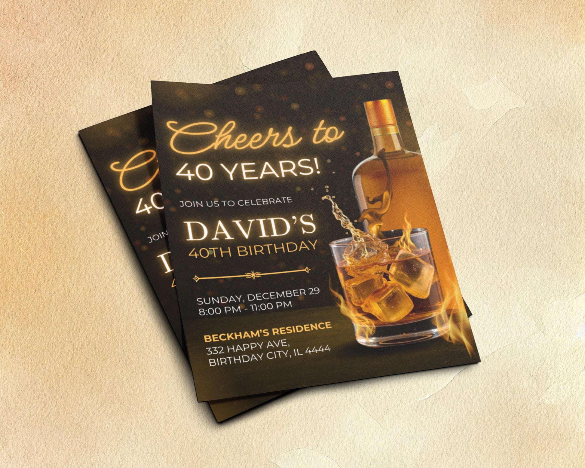 Birthday invitation
Whiskey
Bourbon
Scotch
Liquor
Alcohol
Bar
Cocktail
Party
Event
Invitation
RSVP
Whiskey glass
Whiskey barrel
Cigar
Leather
Wood
Dark colors
Old fashioned
Cocktail shaker
Ice cubes
Vintage
Elegant
Modern
Typography
