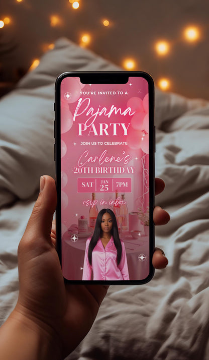 Pajama Party
Women Birthday Party
Girls Night In
Sleepover
Birthday Bash
Animation
Animated Templates
Digital Invites
Social Media Graphics
Party Decorations
Cute Pajamas
Girly Designs
Floral Patterns
Glitter & Sparkle
Pastel Colors