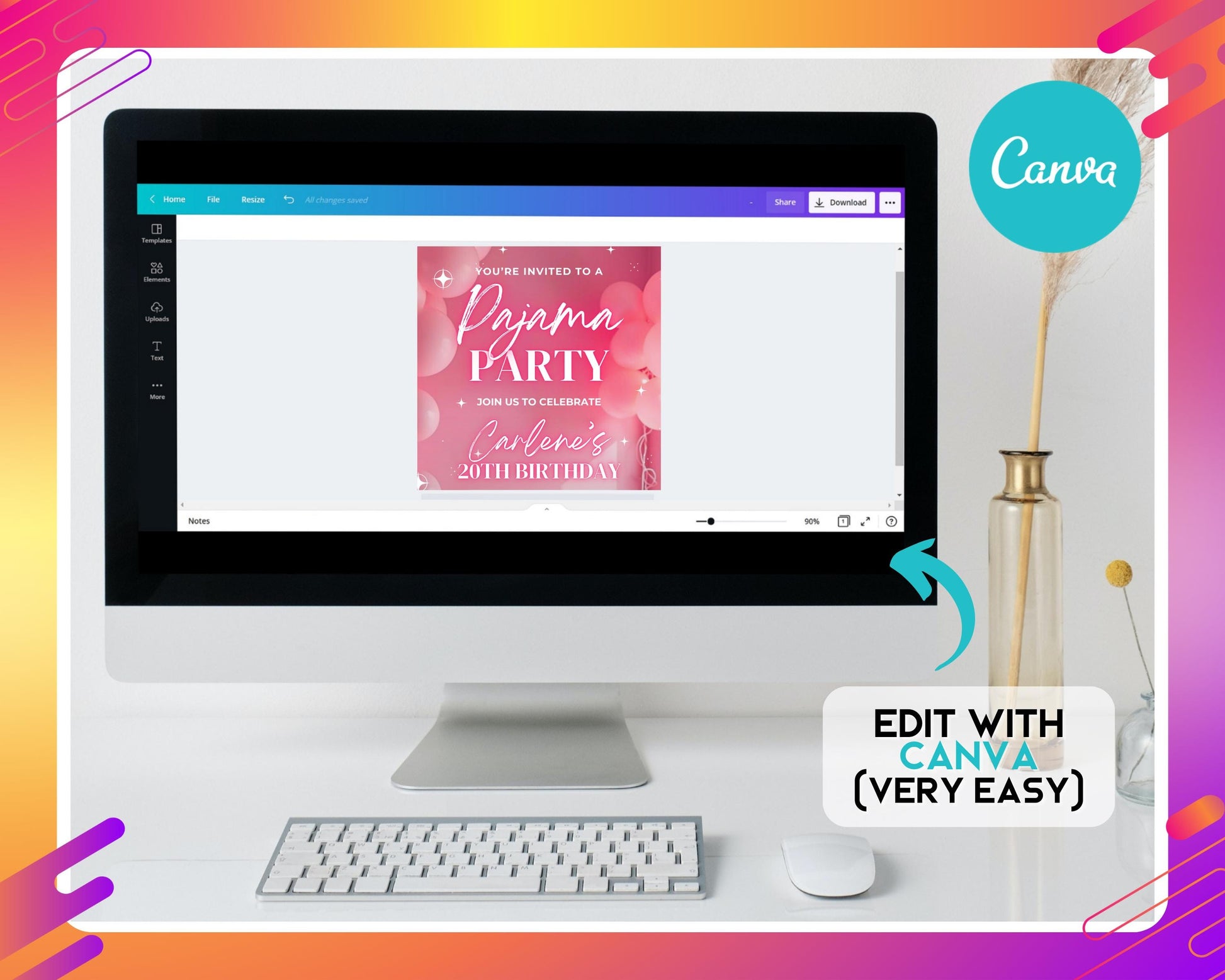 Pajama Party
Women Birthday Party
Girls Night In
Sleepover
Birthday Bash
Animation
Animated Templates
Digital Invites
Social Media Graphics
Party Decorations
Cute Pajamas
Girly Designs
Floral Patterns
Glitter & Sparkle
Pastel Colors