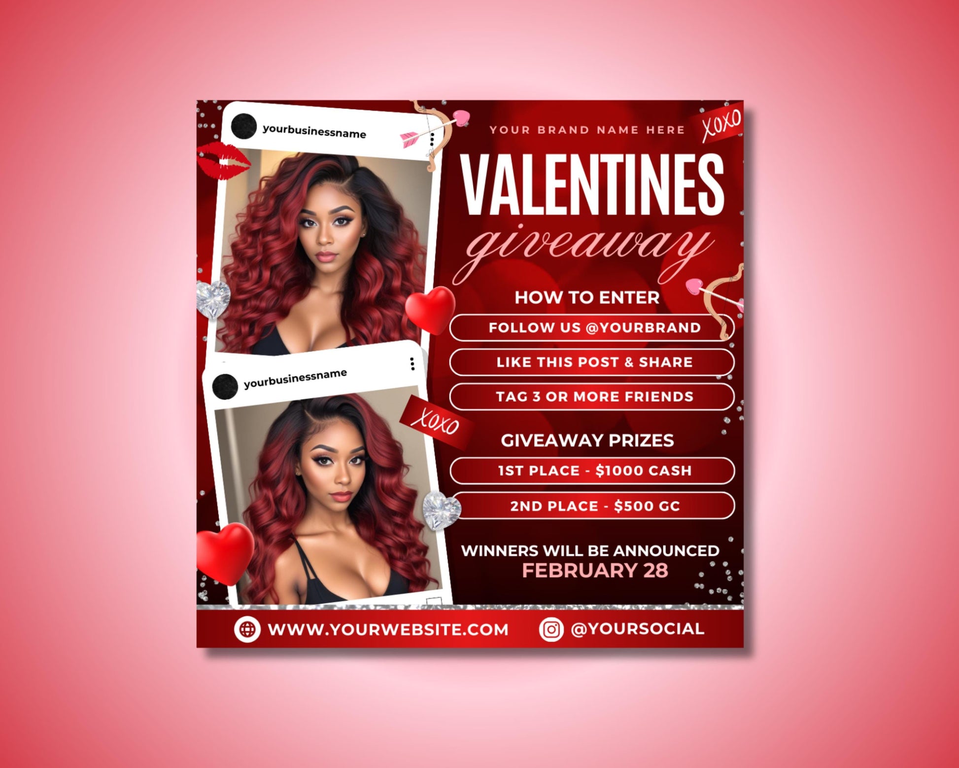 Valentines Day
Love
Romance
Couples
Date Night
Special Offers
Reservations
Bookings
Limited Time
Exclusive
Experience
Book Now
Reserve Your Spot
Dont Miss Out
Limited Availability
Call to Action
Contact Us
Hair Deals
Sale Flyer
Visit Our Website